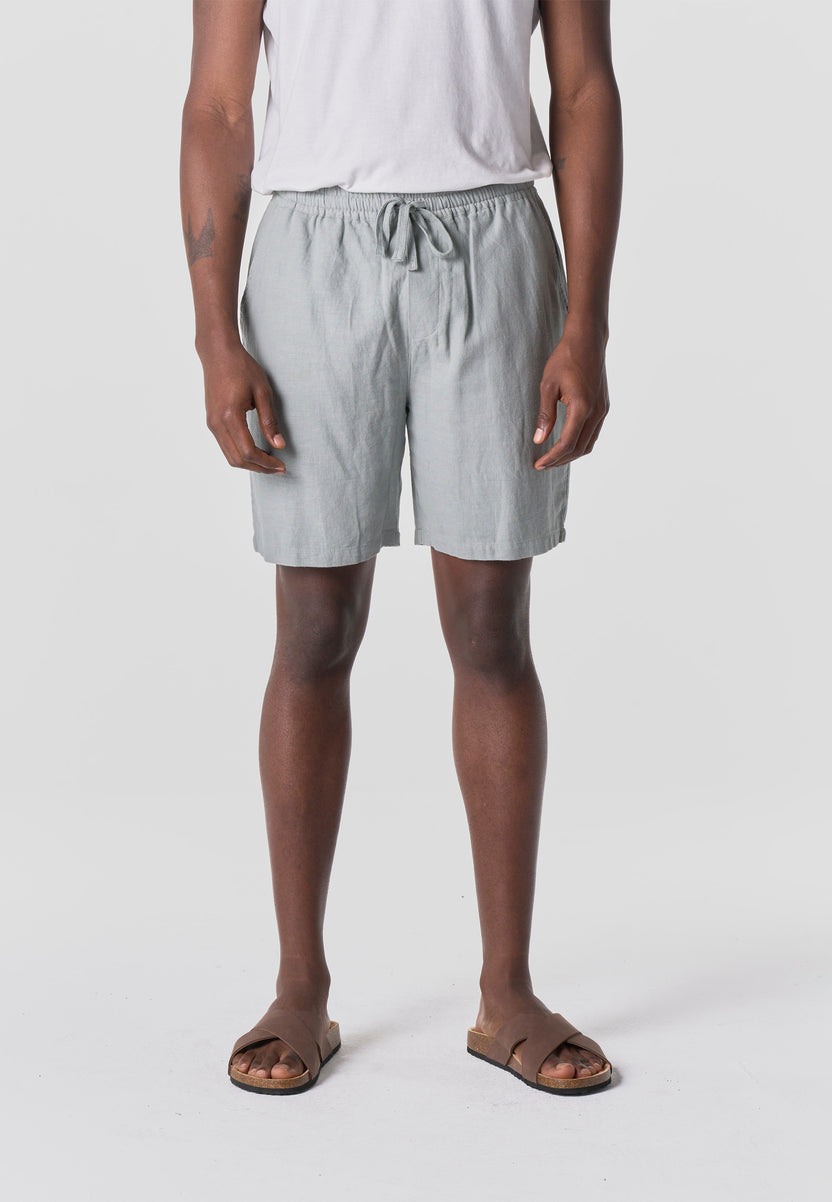 Pantaloncini jogger da uomo in cotone e lino verde - Koroshi 2611PS16