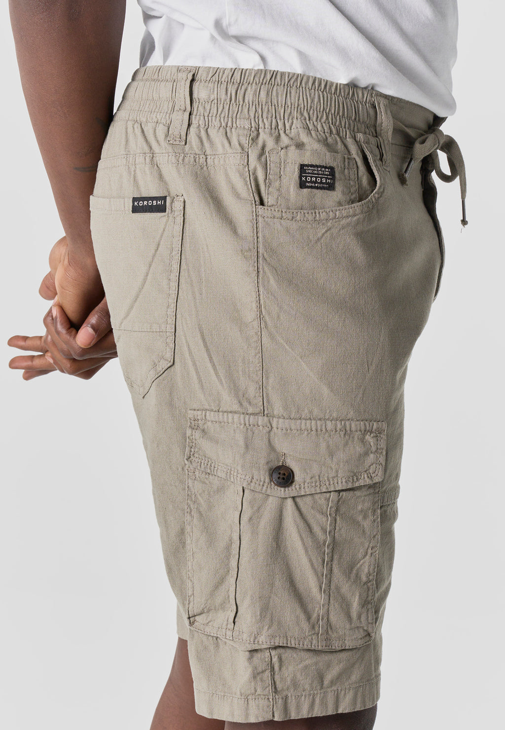 Bermuda cargo algodón relaxed hombre visón - Koroshi 2611PS17