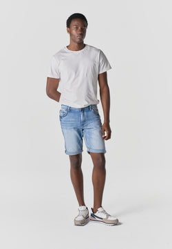 Men's regular denim shorts light blue - Koroshi 2611PS33