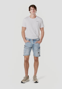 Short cargo en jean bleu clair pour homme - Koroshi 2611PS40