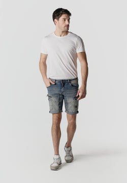 Bermuda cargo denim jogger uomo azzurro - Koroshi 2611PS42