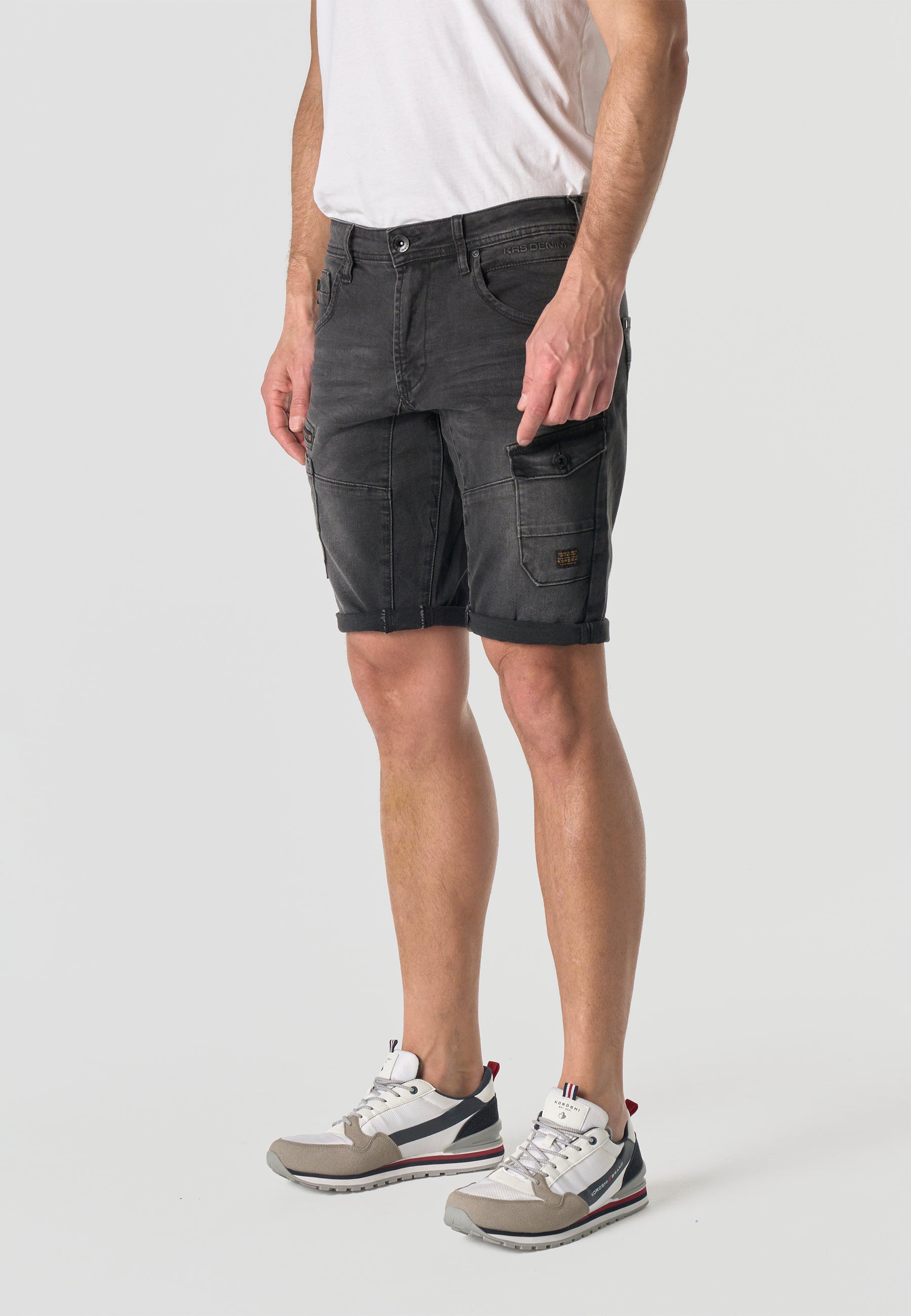Bermuda cargo denim hombre negro - Koroshi 2611PS43