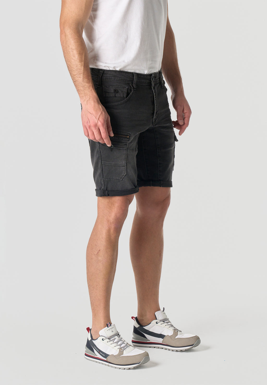 Bermuda cargo denim hombre negro - Koroshi 2611PS43