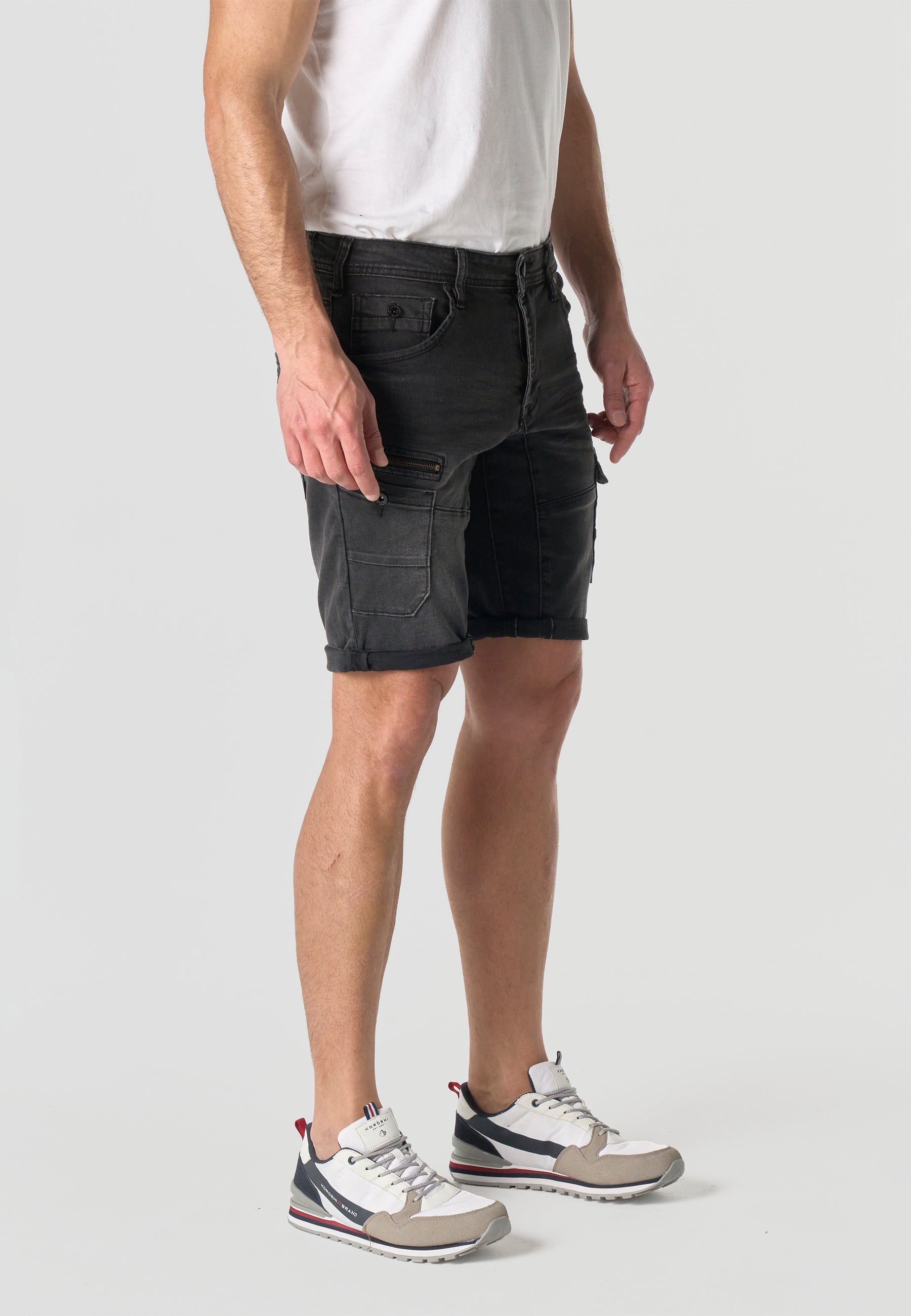 Bermuda cargo denim hombre negro - Koroshi 2611PS43