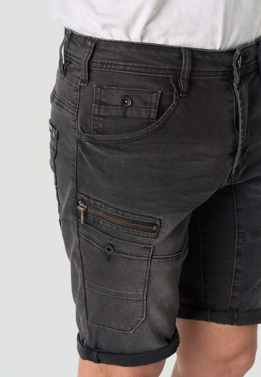 Bermuda cargo denim hombre negro - Koroshi 2611PS43