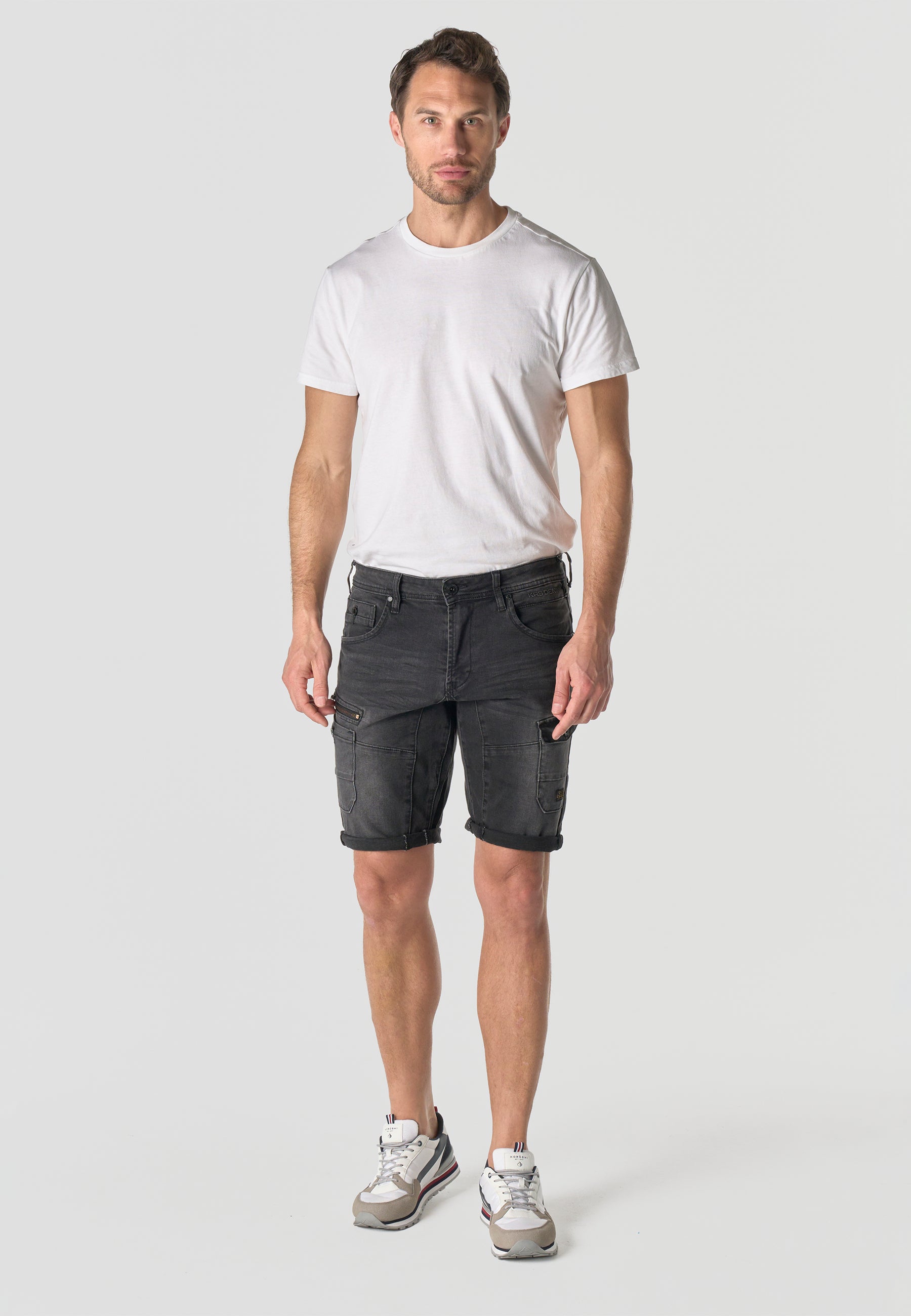 Bermuda cargo denim hombre negro - Koroshi 2611PS43