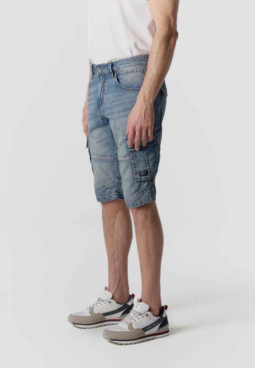 Men's relaxed cargo denim jeans
