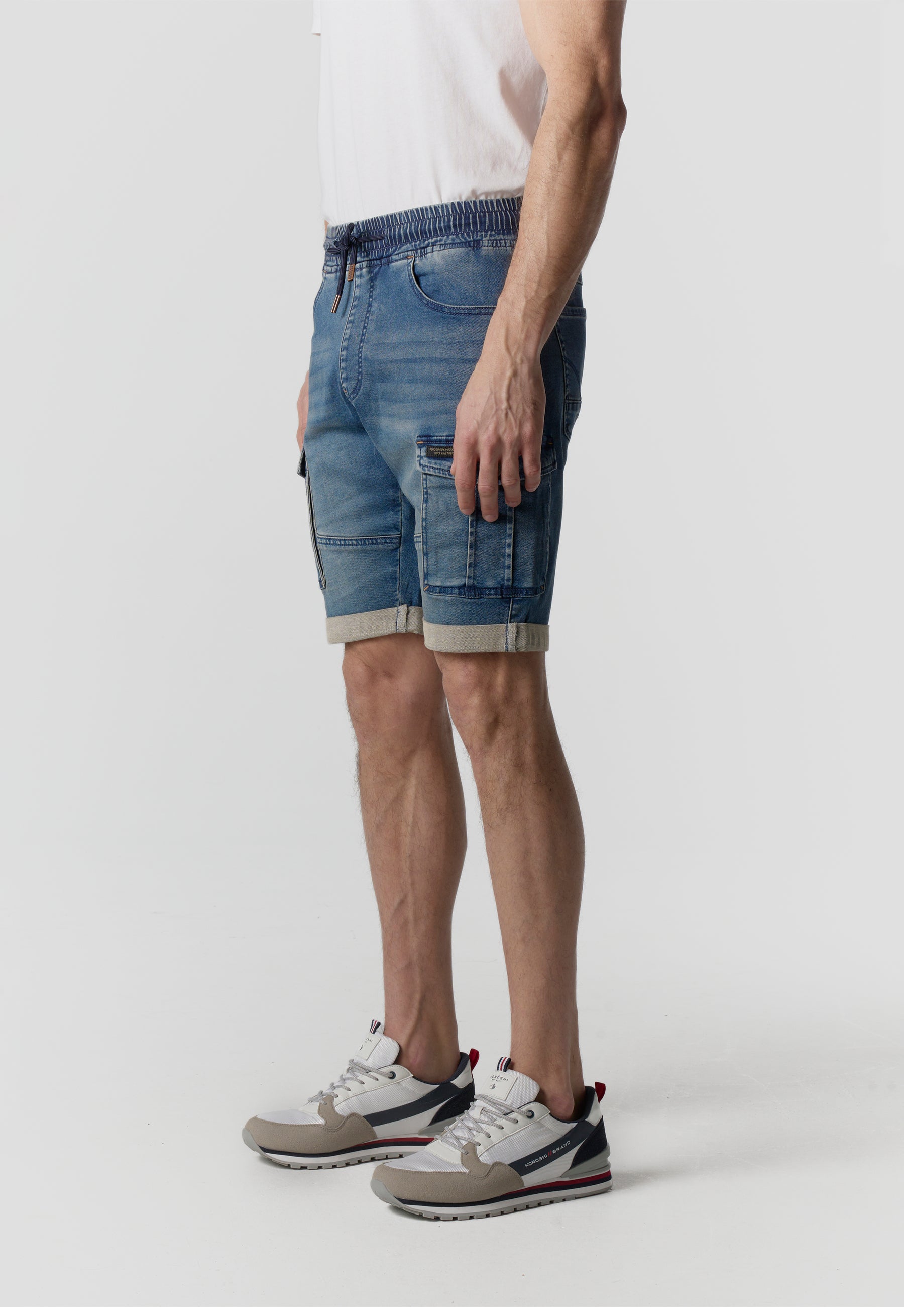 Short jogger càrrec denim home blau mitjà - Koroshi 2611PS86