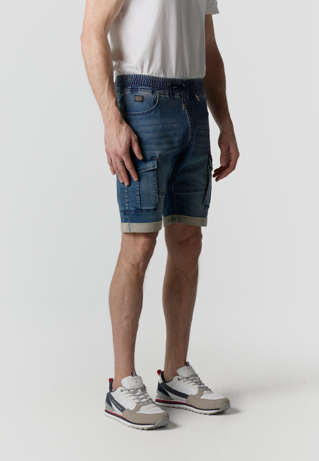 Short jogger càrrec denim home blau mitjà - Koroshi 2611PS86