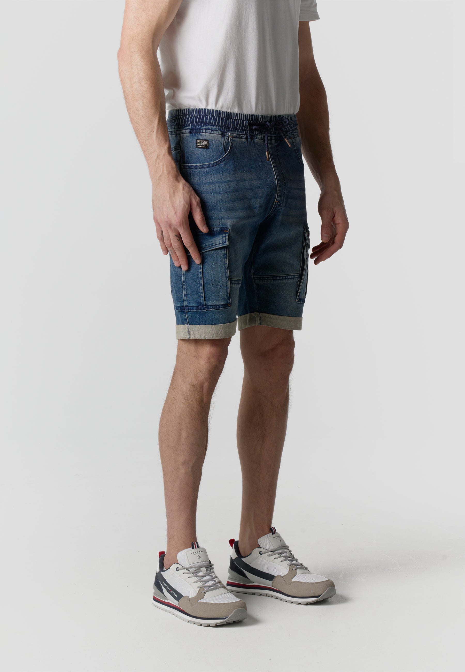Short jogger càrrec denim home blau mitjà - Koroshi 2611PS86