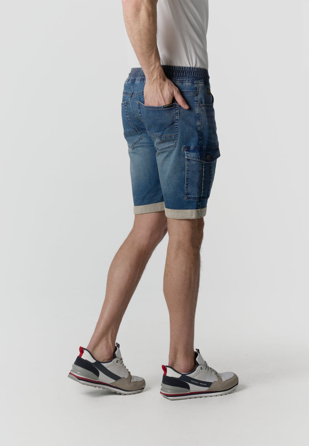 Short jogger càrrec denim home blau mitjà - Koroshi 2611PS86