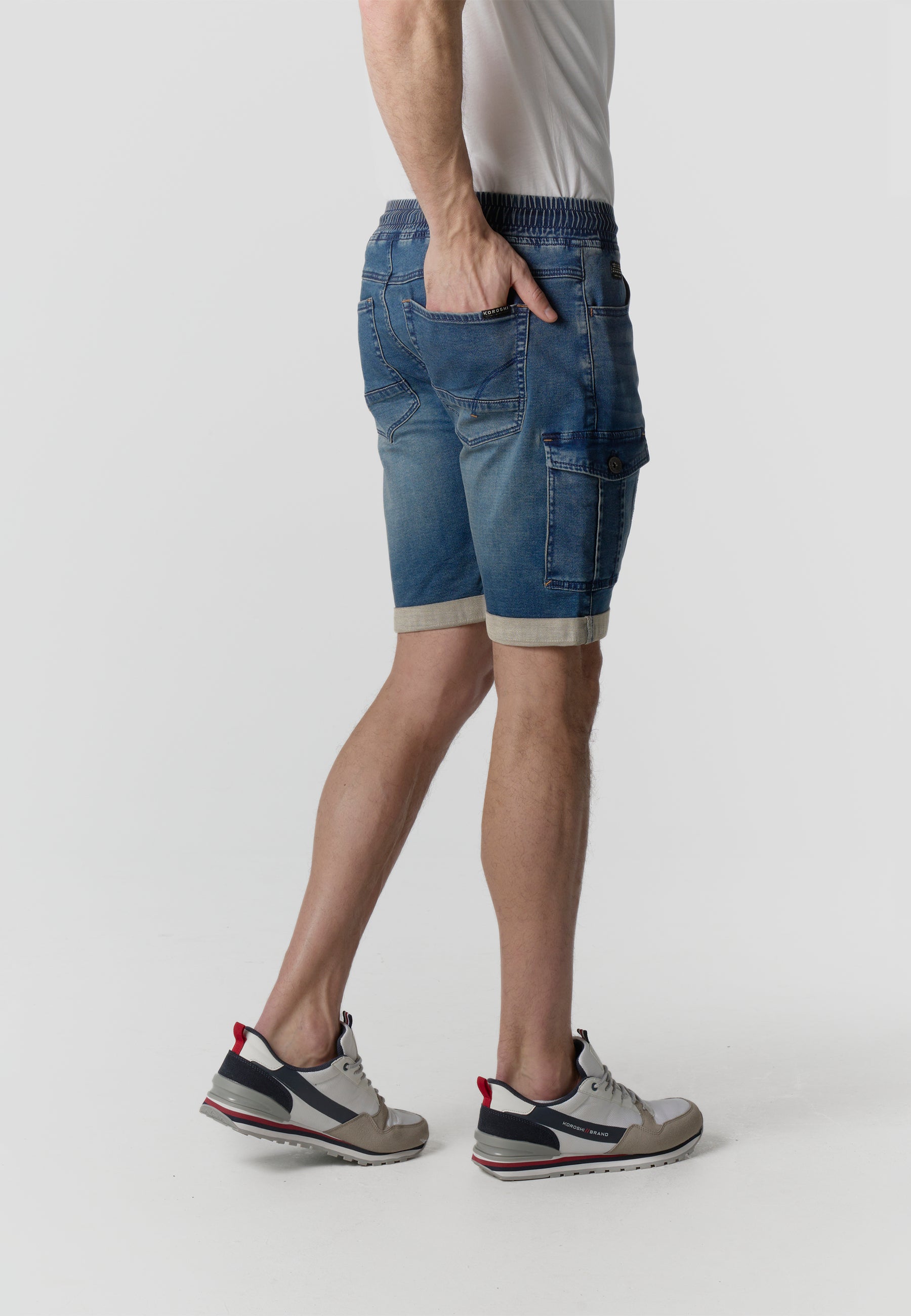 Short jogger càrrec denim home blau mitjà - Koroshi 2611PS86