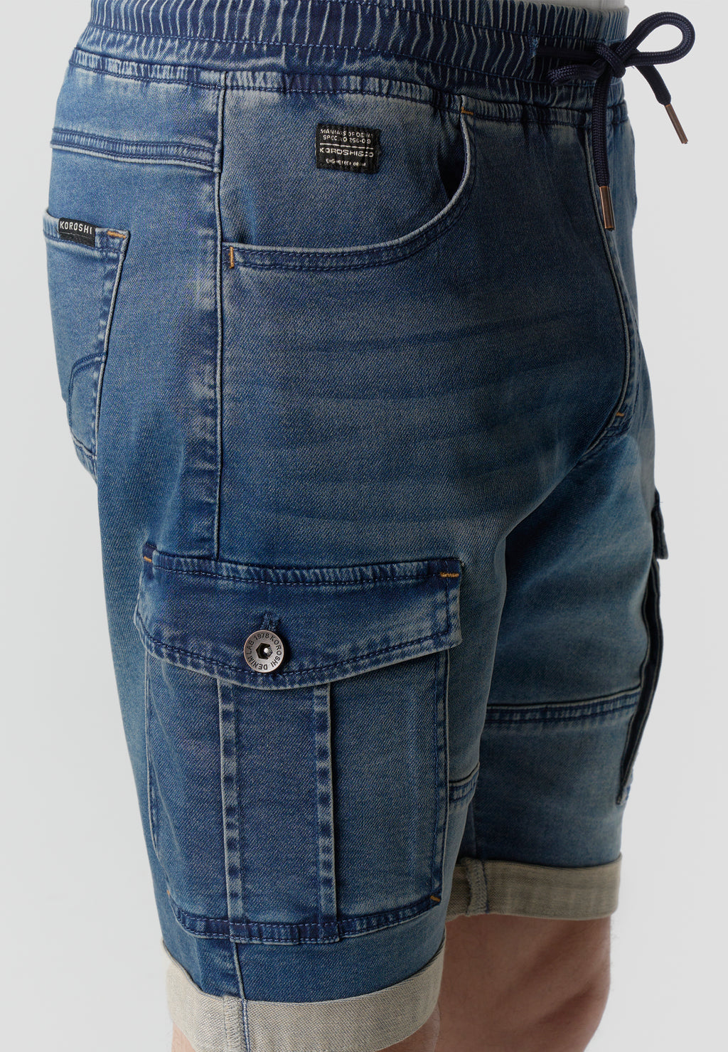 Short jogger càrrec denim home blau mitjà - Koroshi 2611PS86