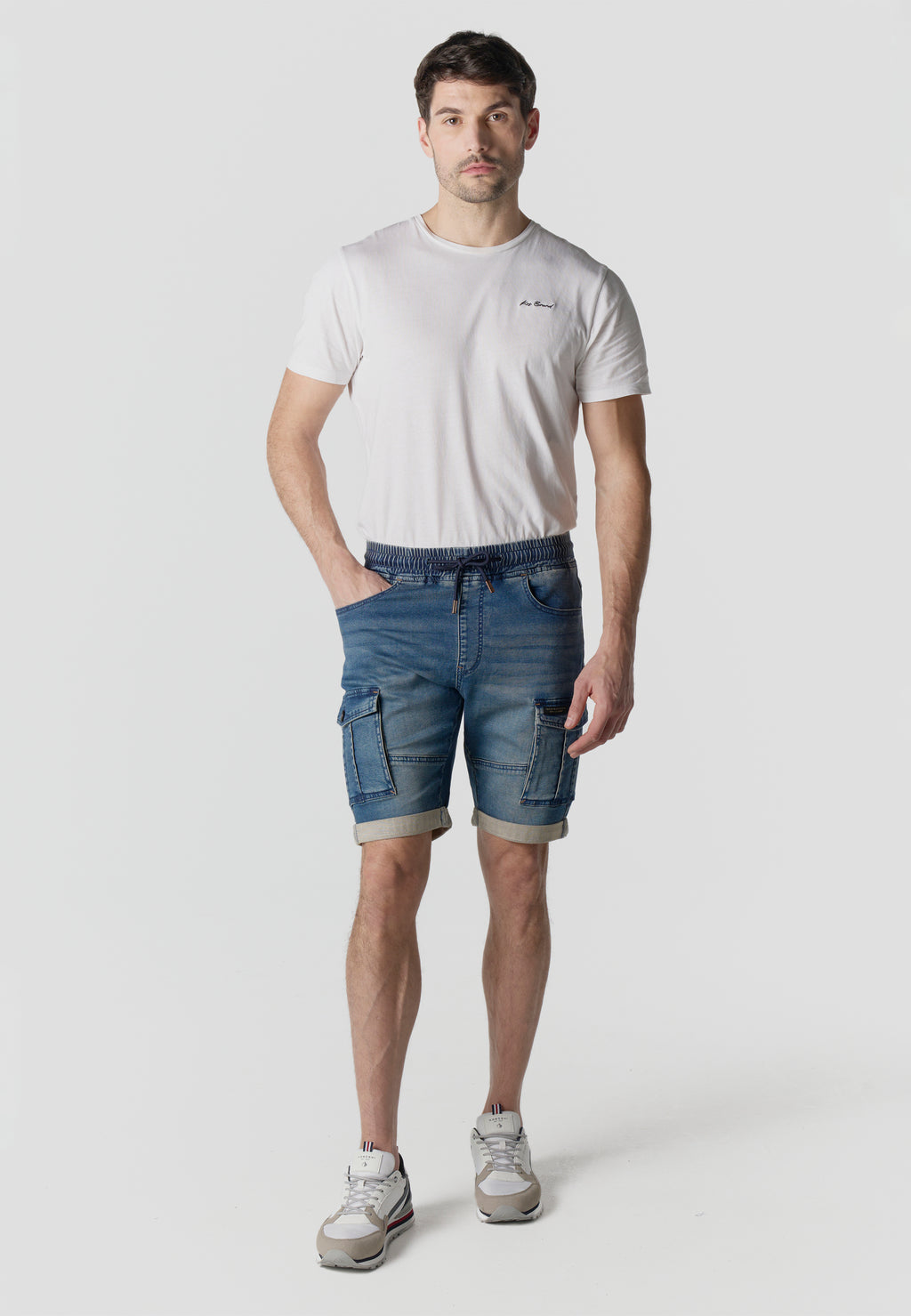 Short jogger càrrec denim home blau mitjà - Koroshi 2611PS86