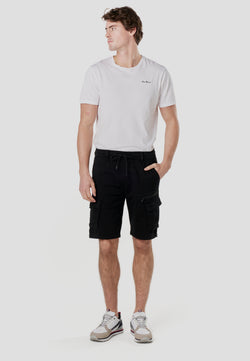 Pantaloncini cargo sportivi rilassati da uomo neri - Koroshi 2611PS87