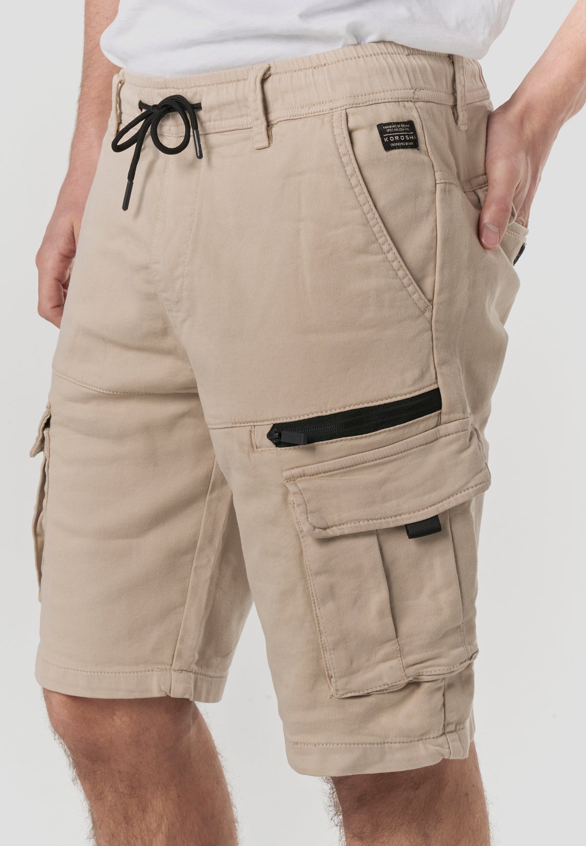 Stone men's relaxed sports cargo shorts - Koroshi 2611PS87