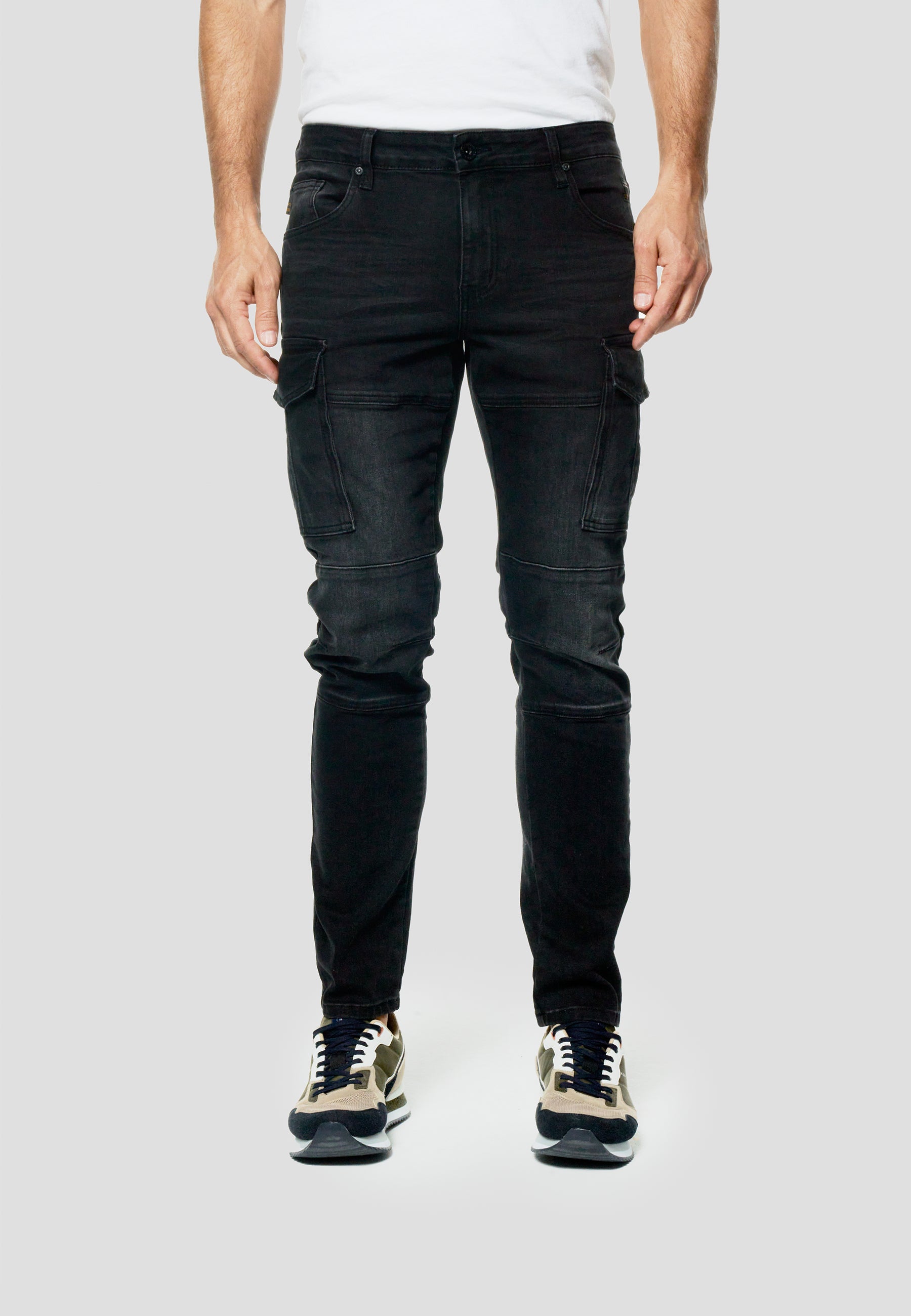 Men's Slim Biker Black Stretch Viscose Jeans | Koroshi – Koröshi