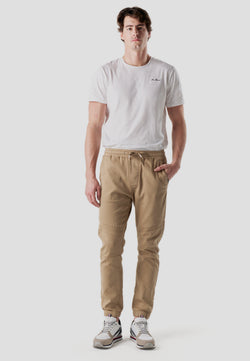 Beige men's biker jogger pants - Koroshi 2611PT86