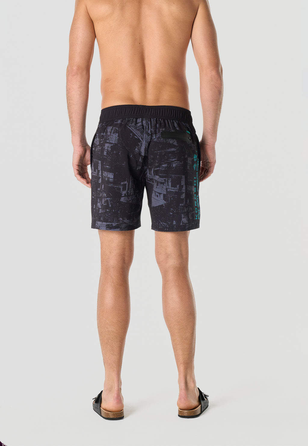 Bañador surfero estampado hombre gris - Koroshi 2611WA01