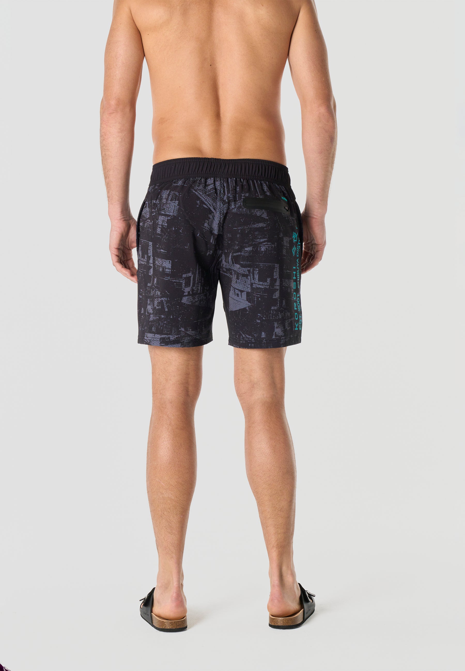 Bañador surfero estampado hombre gris - Koroshi 2611WA01