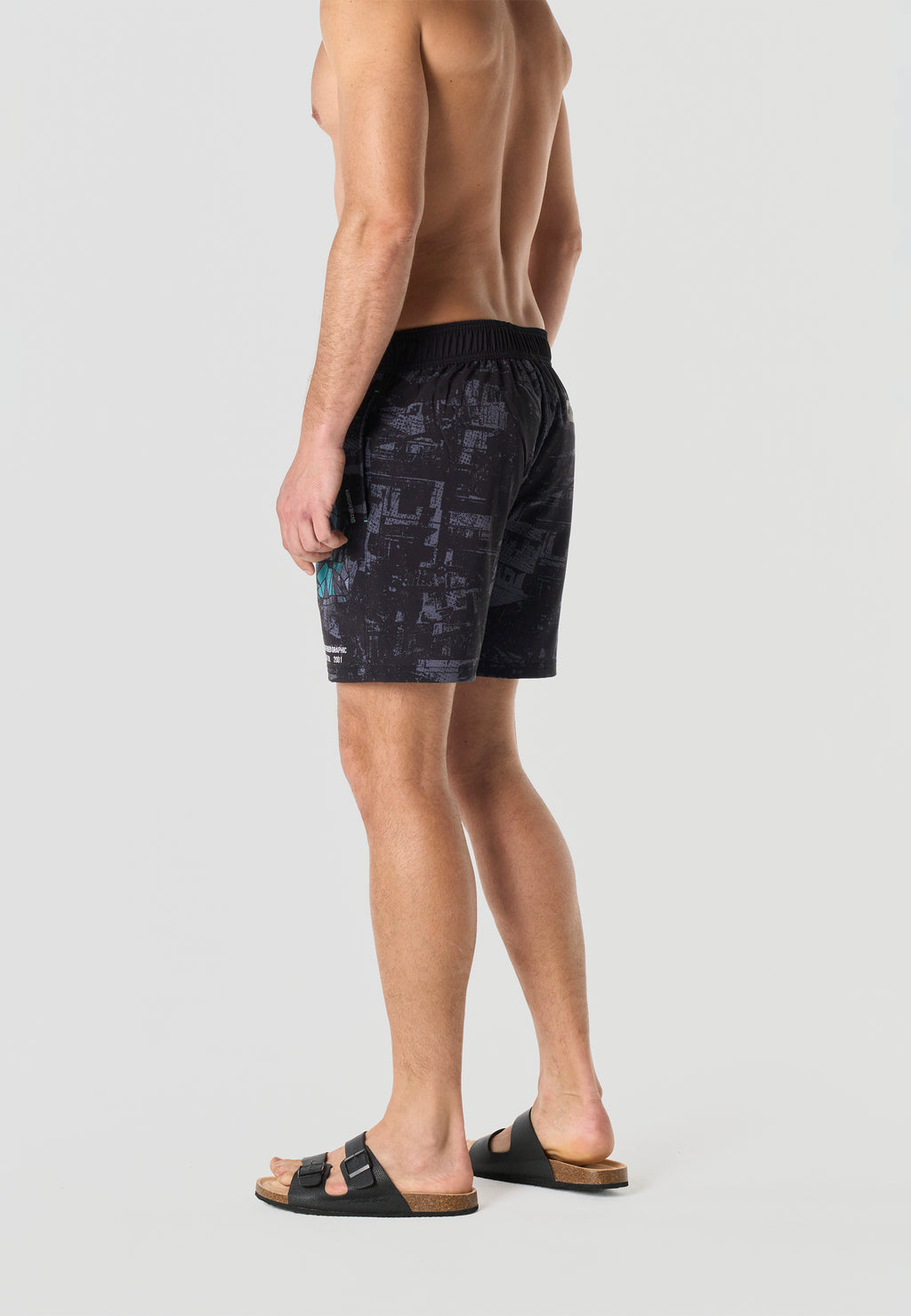 Bañador surfero estampado hombre gris - Koroshi 2611WA01