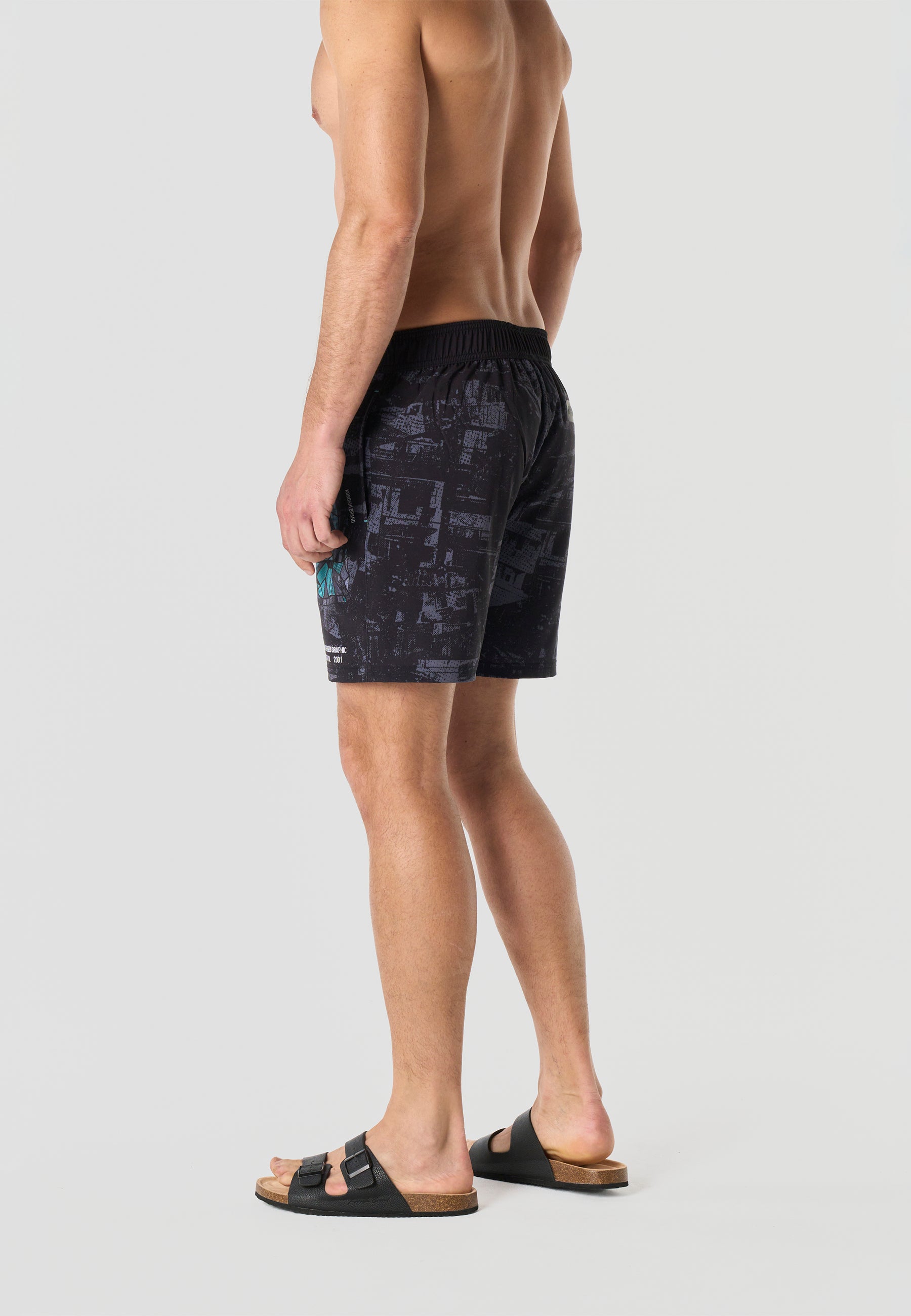 Bañador surfero estampado hombre gris - Koroshi 2611WA01
