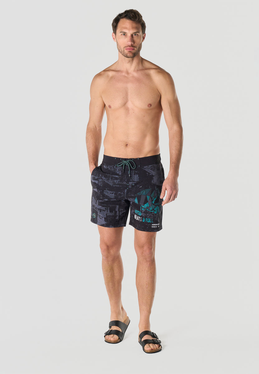 Bañador surfero estampado hombre gris - Koroshi 2611WA01