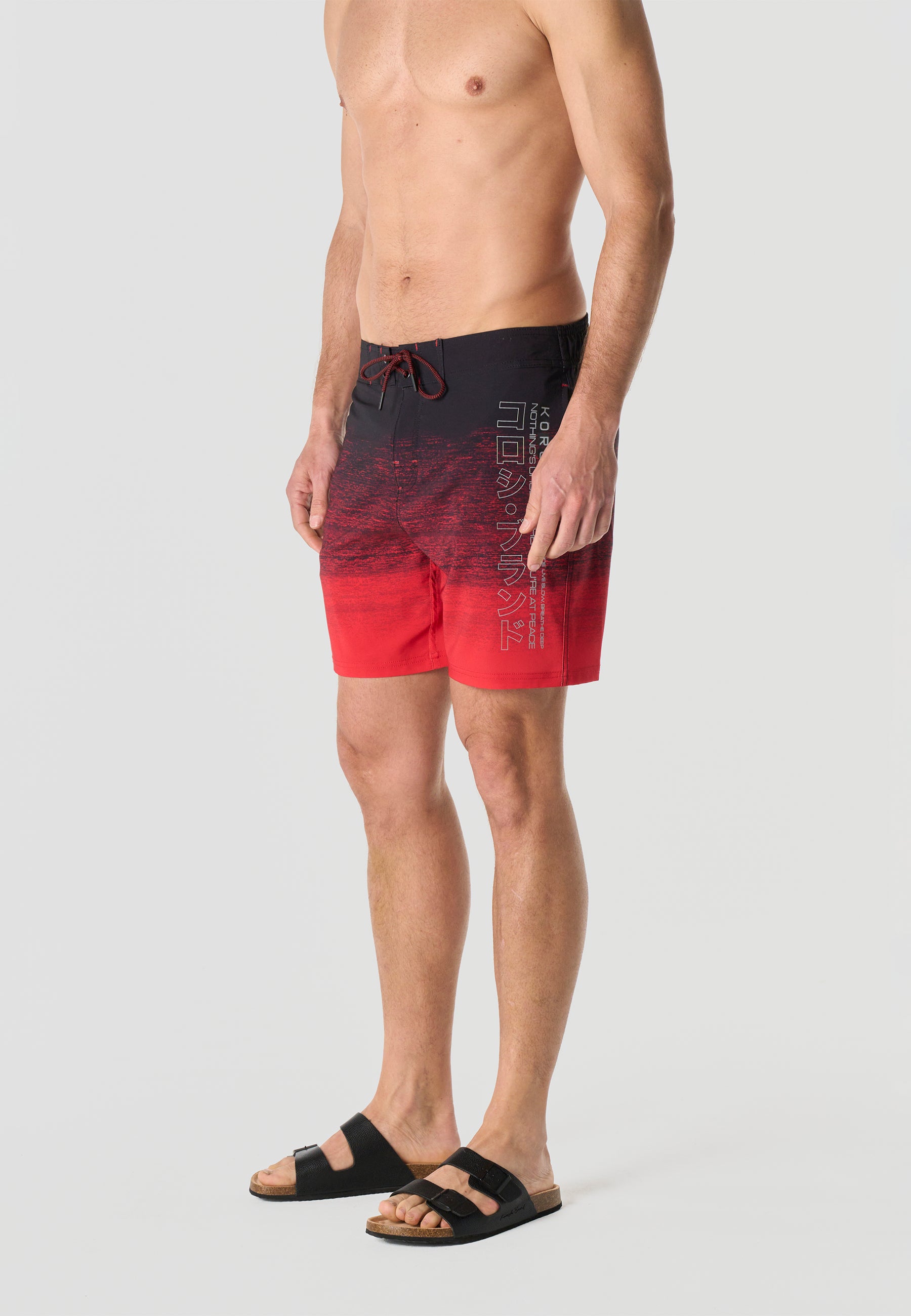 Maillot de bain surf dégradé homme rouge - Koroshi 2611WA06