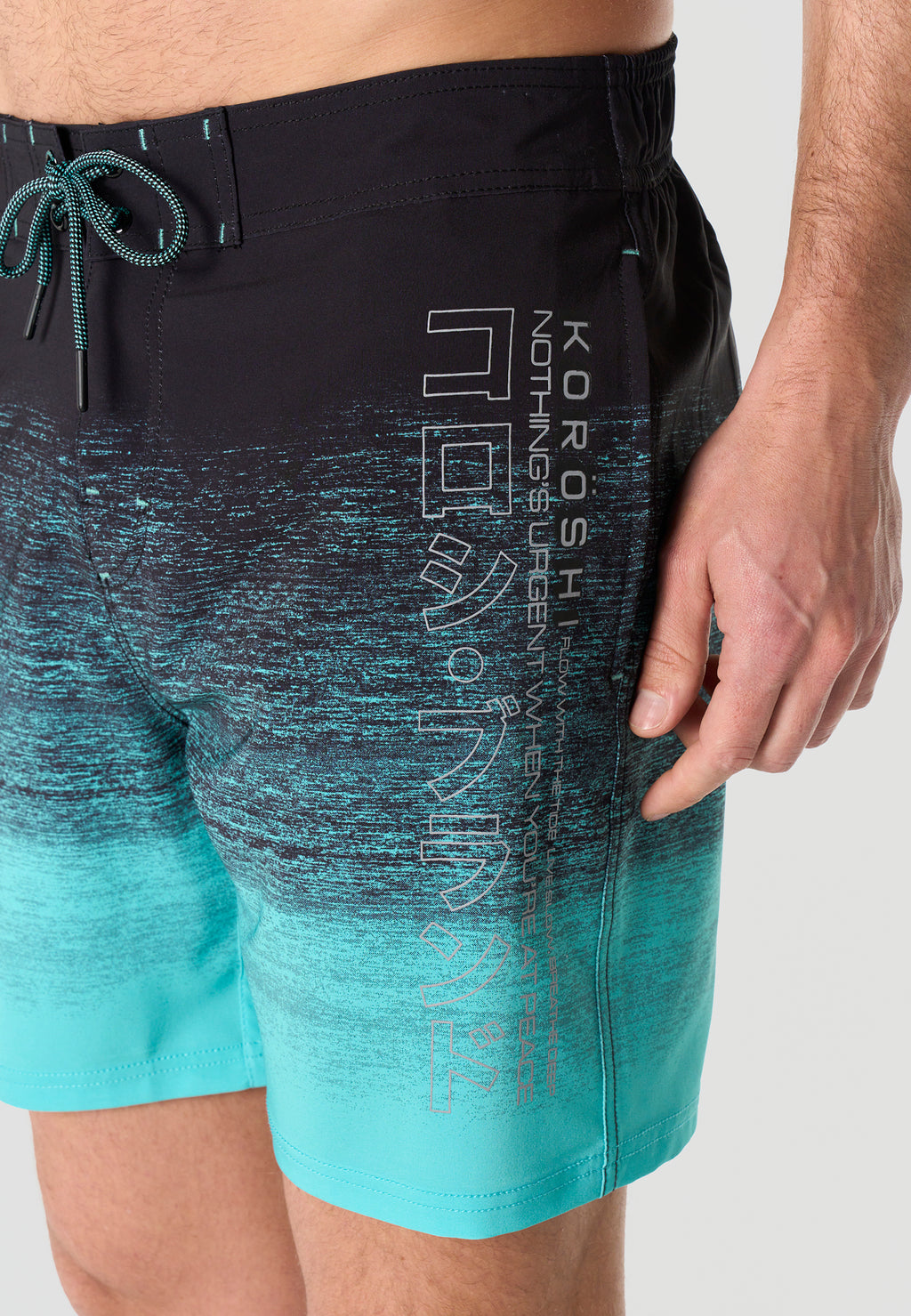 Gradient men's mint surf swimsuit - Koroshi 2611WA06