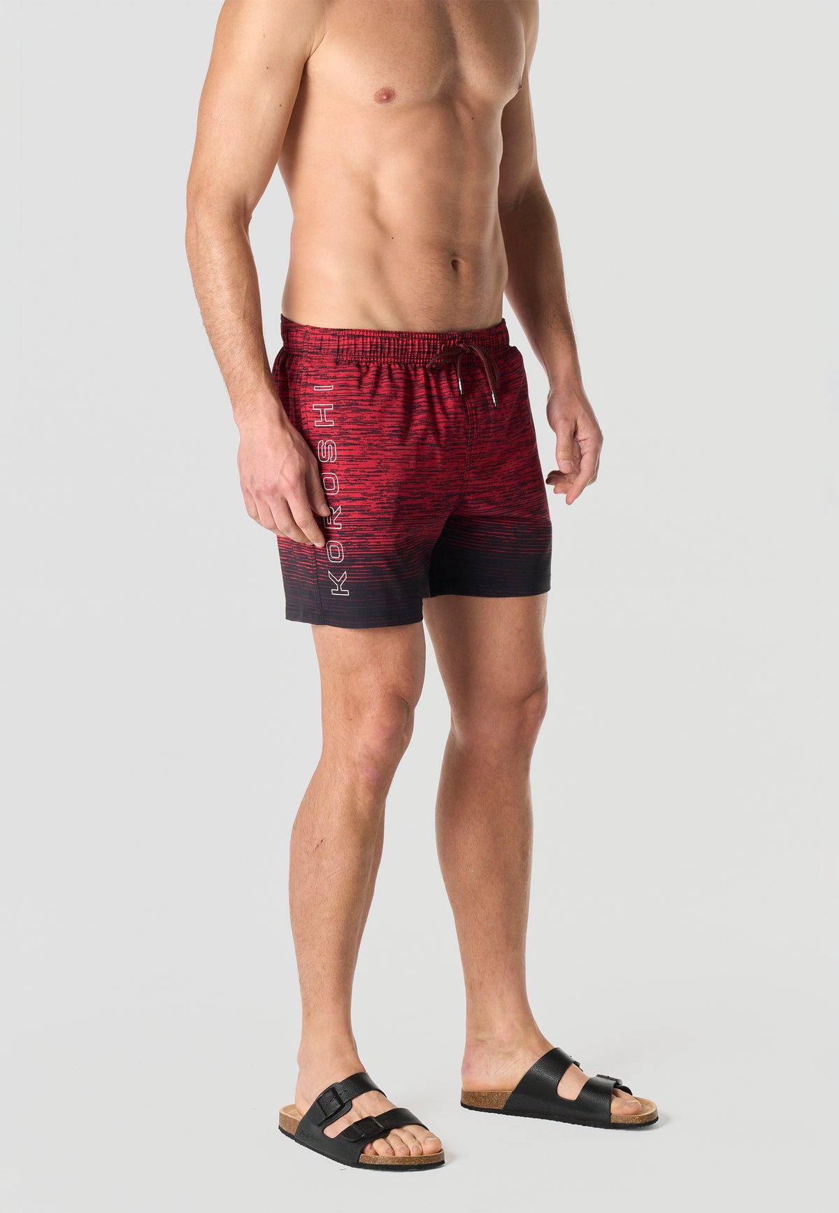 Bañador corto jaspeado degradado hombre rojo - Koroshi 2611WA11