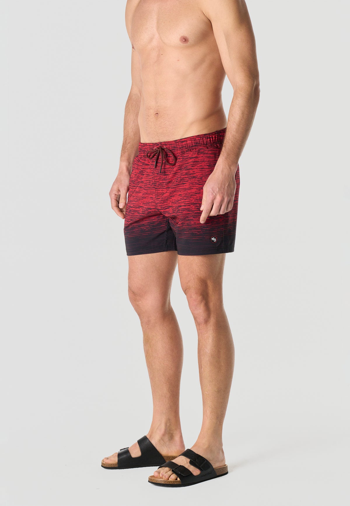 Bañador corto jaspeado degradado hombre rojo - Koroshi 2611WA11