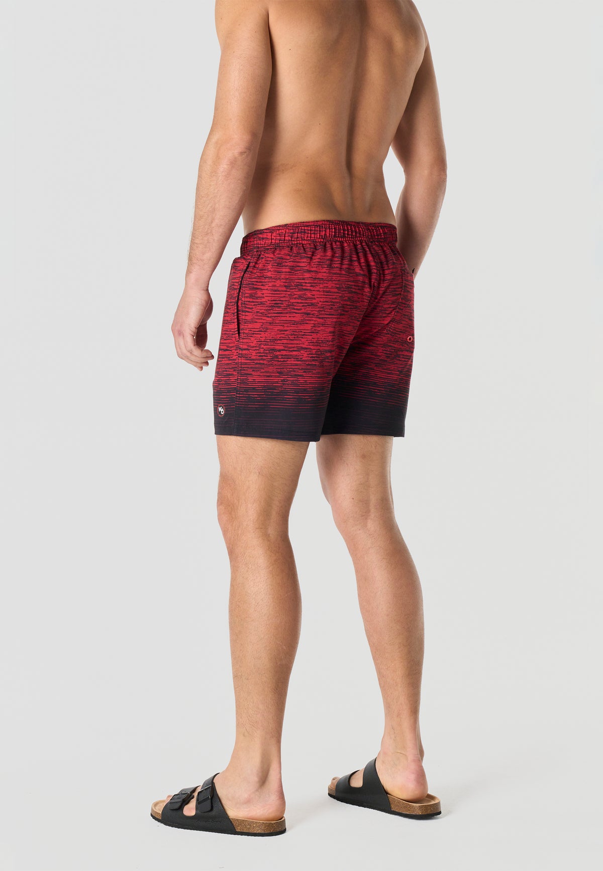 Bañador corto jaspeado degradado hombre rojo - Koroshi 2611WA11