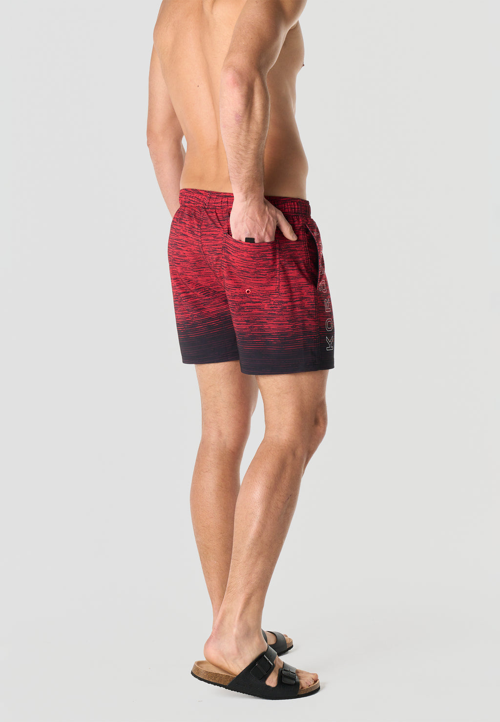 Bañador corto jaspeado degradado hombre rojo - Koroshi 2611WA11