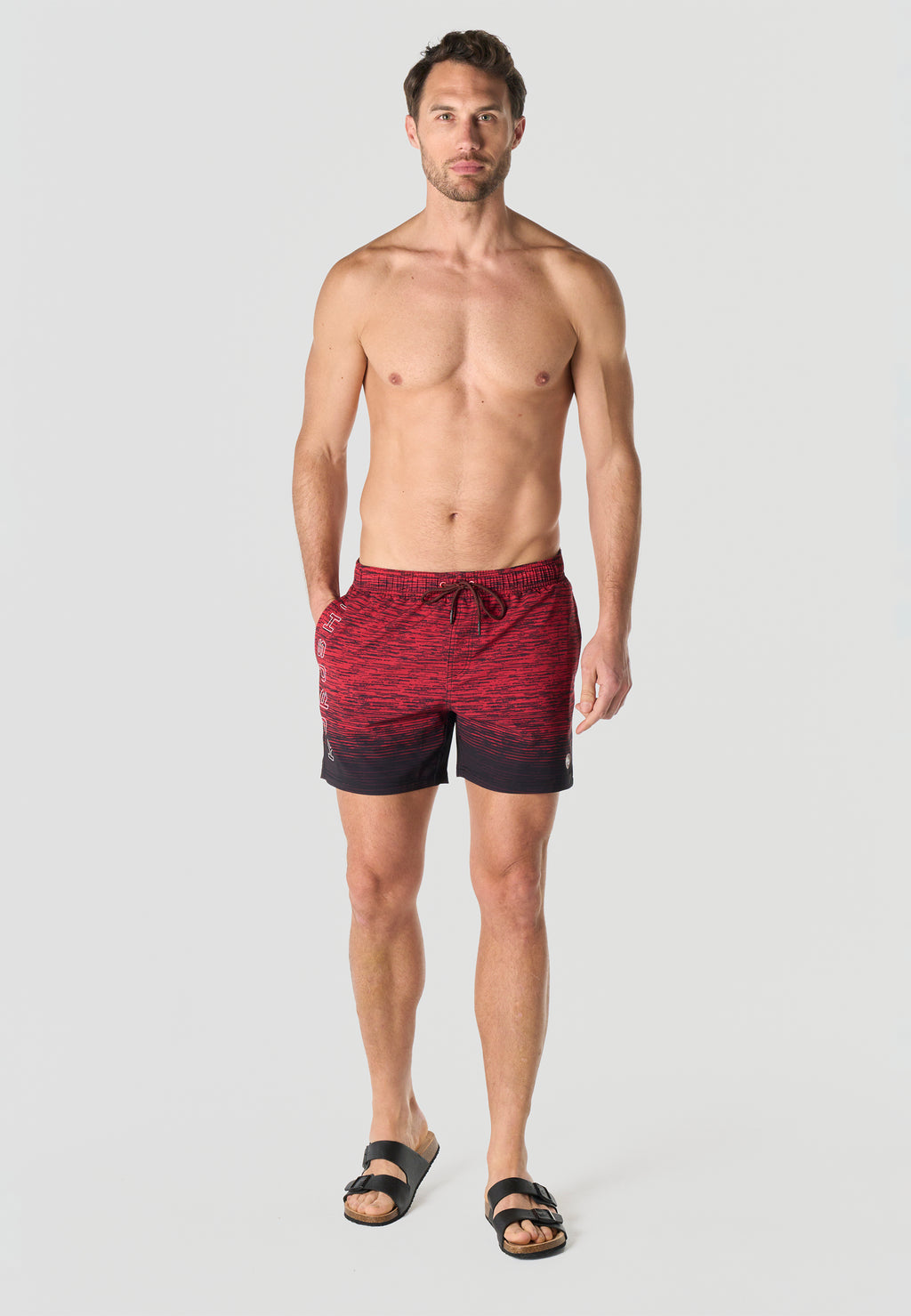 Bañador corto jaspeado degradado hombre rojo - Koroshi 2611WA11