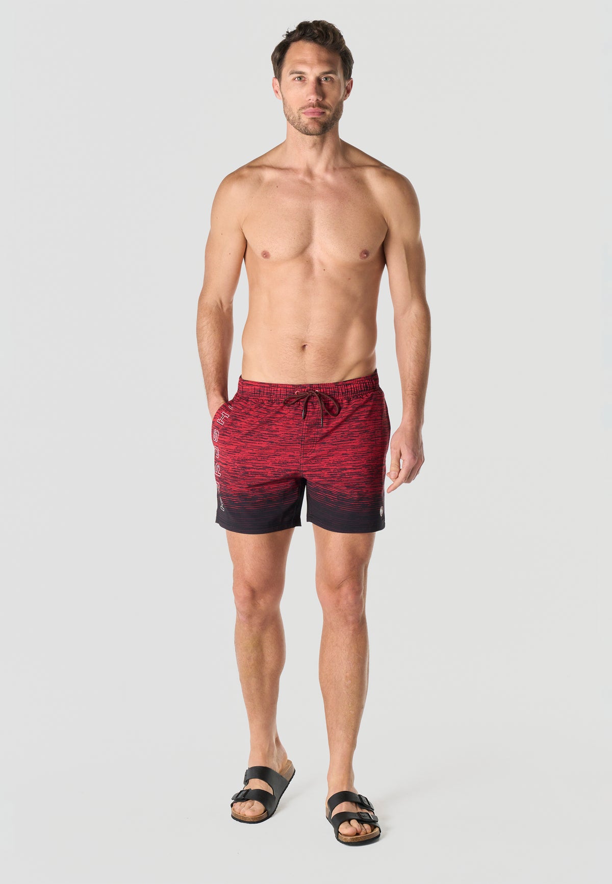 Bañador corto jaspeado degradado hombre rojo - Koroshi 2611WA11