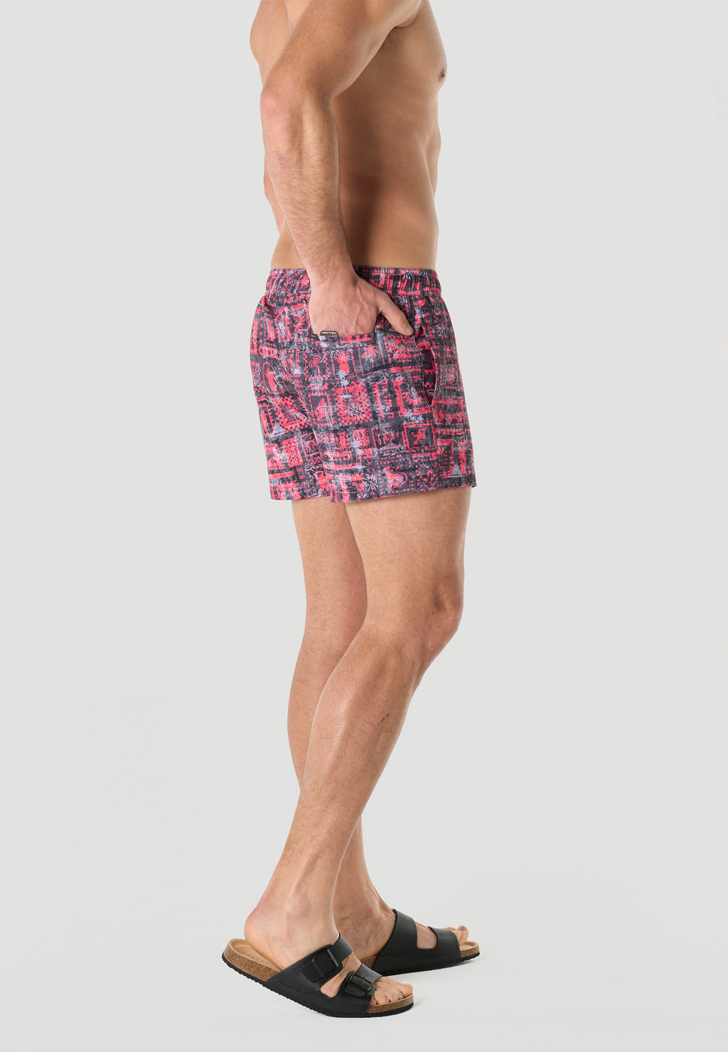 Casual all-over technical short swimsuit