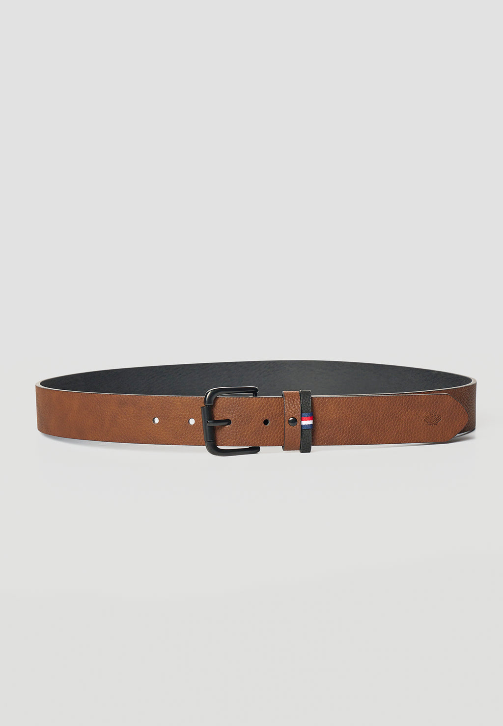 Men's brown textured leatherette belt - Koroshi 2611ZC08