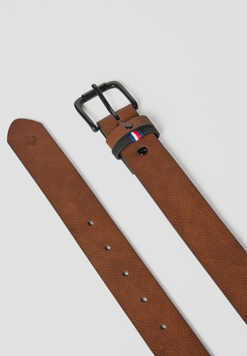 Men's brown textured leatherette belt - Koroshi 2611ZC08