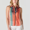Embroidered sleeveless shirt