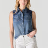 Embroidered sleeveless shirt