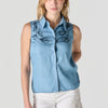 Embroidered sleeveless blouse