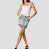 Women's embroidered denim skirt