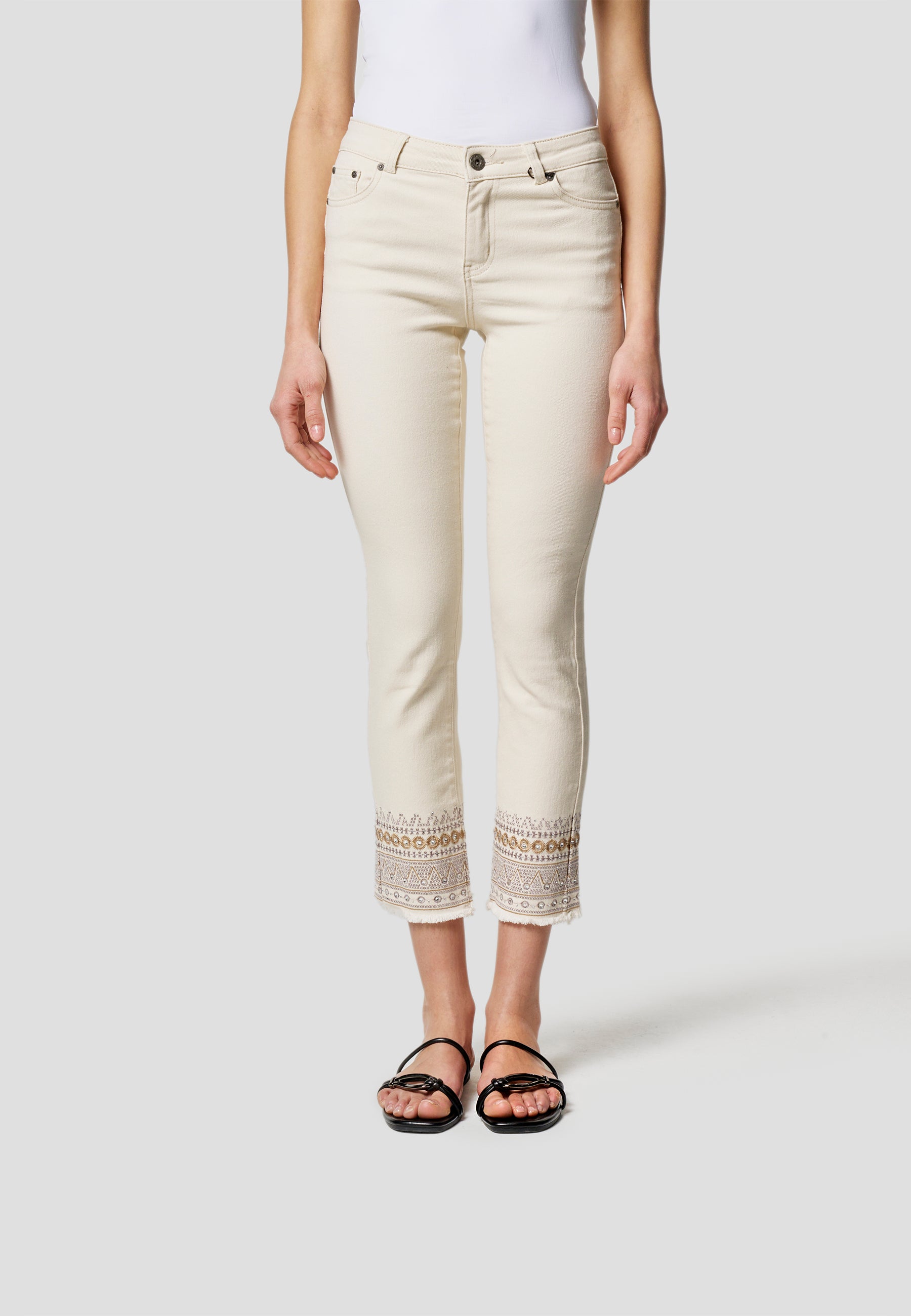 Jeans algodon cropped para mujer