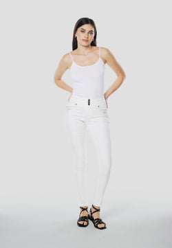 Damen Slim Push-up-Korsettjeans weiß - Koroshi 2612PT60