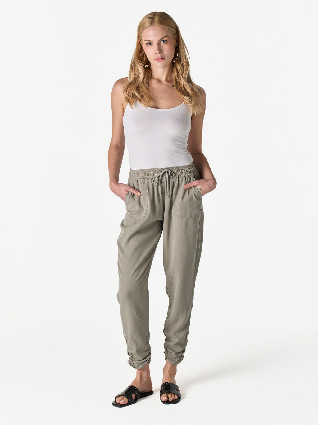 Pantalon jogger lyocell femme kaki - Koroshi 2612PT86