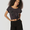 T-shirt da donna a maniche corte ricamata