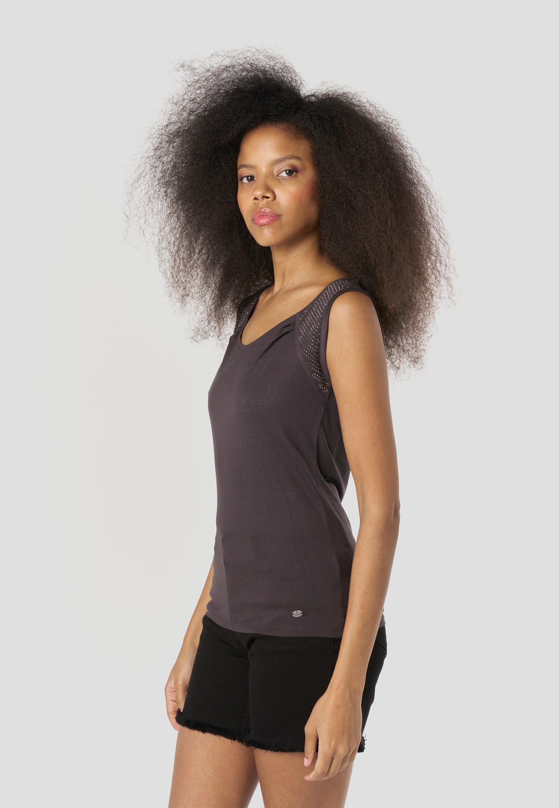 Women's Sleeveless Rhinestone T-Shirt | Koroshi – Koröshi