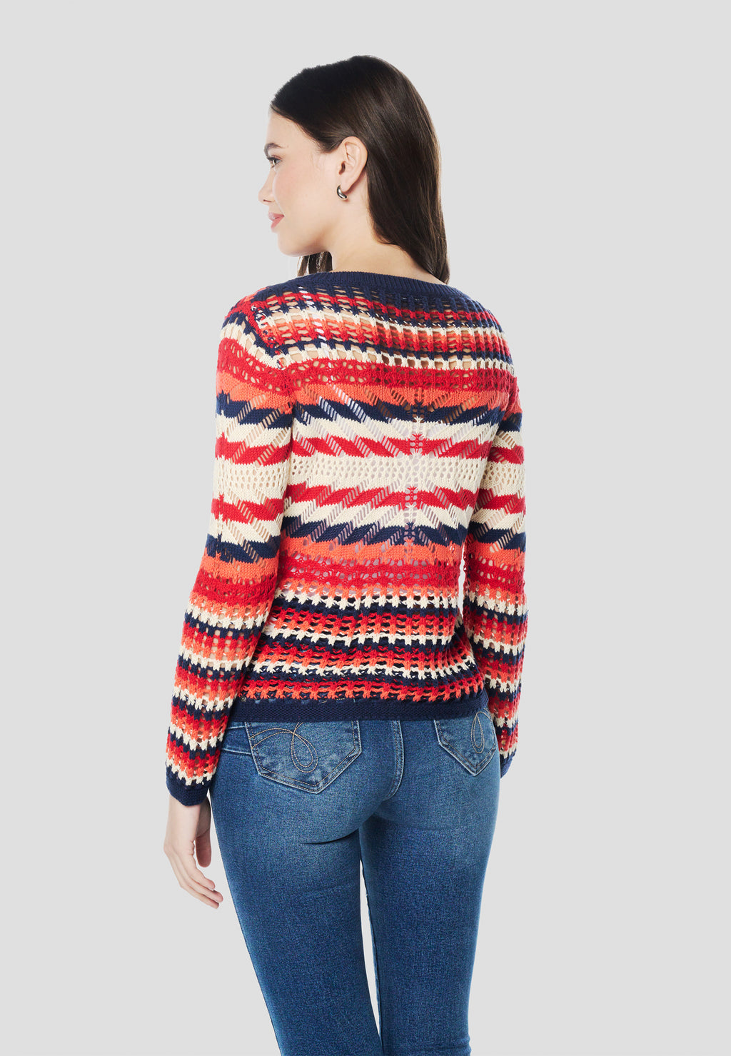 Pull femme en maille tricot ajouré
