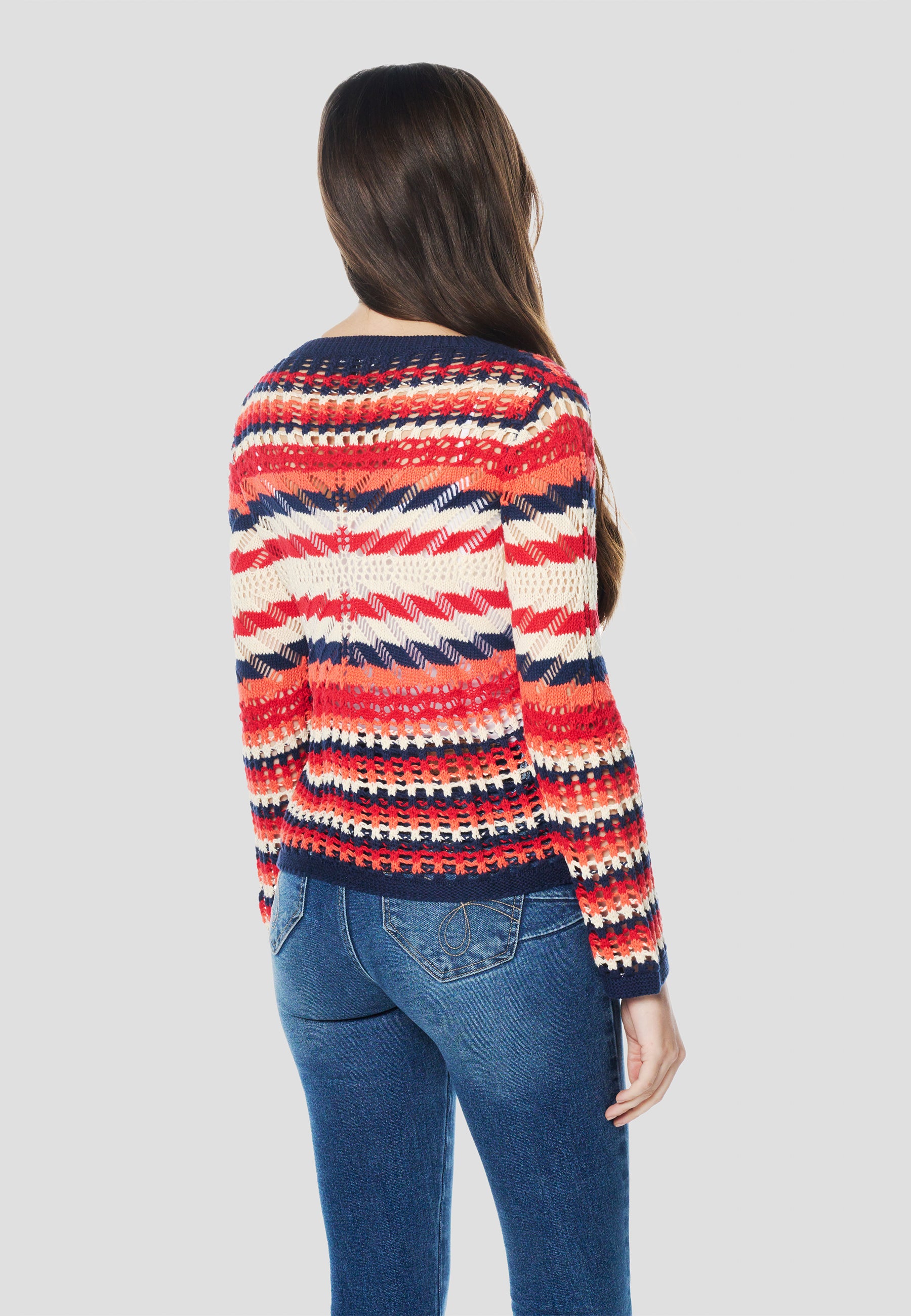 Pull femme en maille tricot ajouré