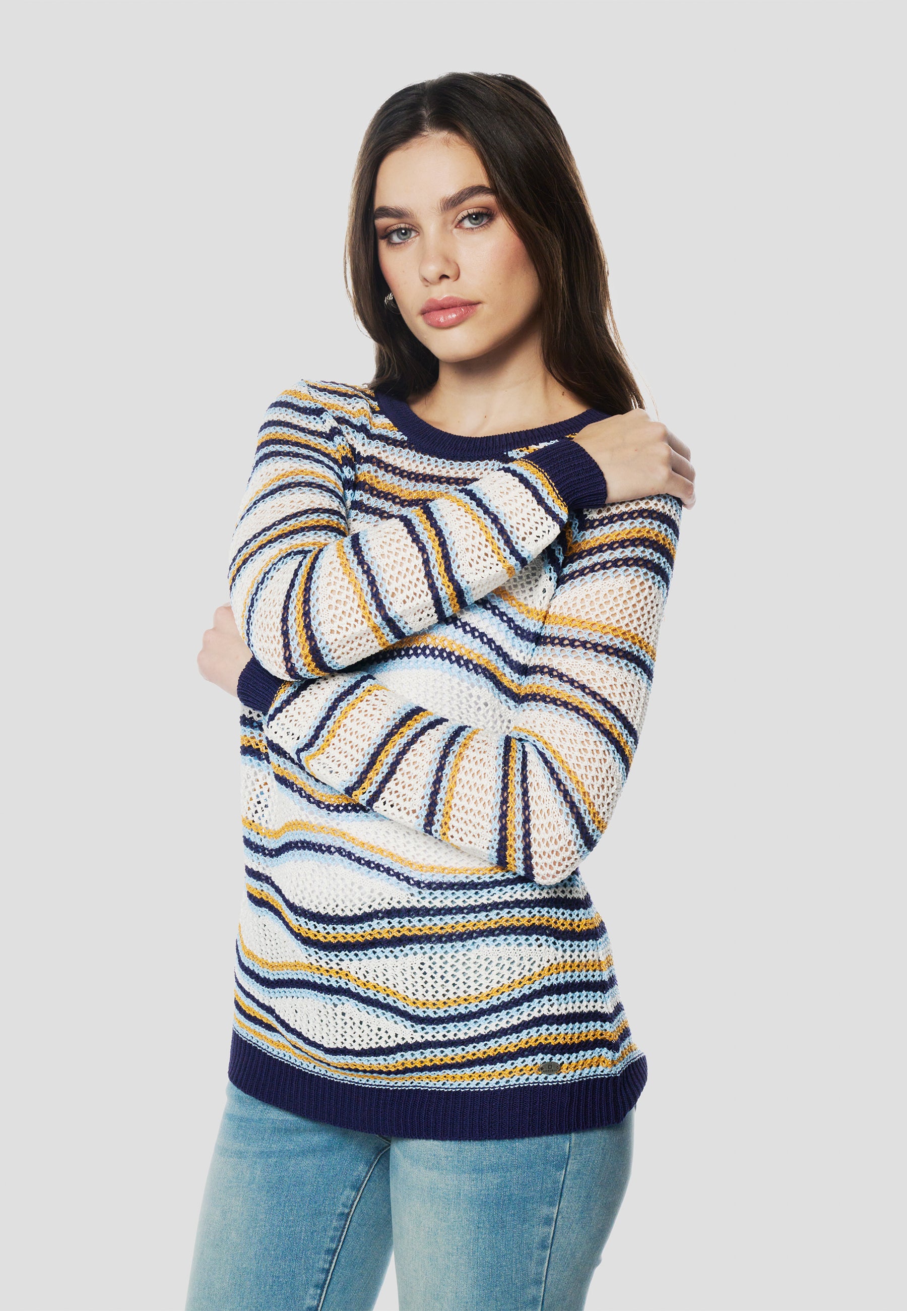 Jersey punto tricot rayas mujer